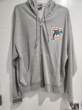 Vintage Miami Dolphins Zipper Jacket With Hoodie